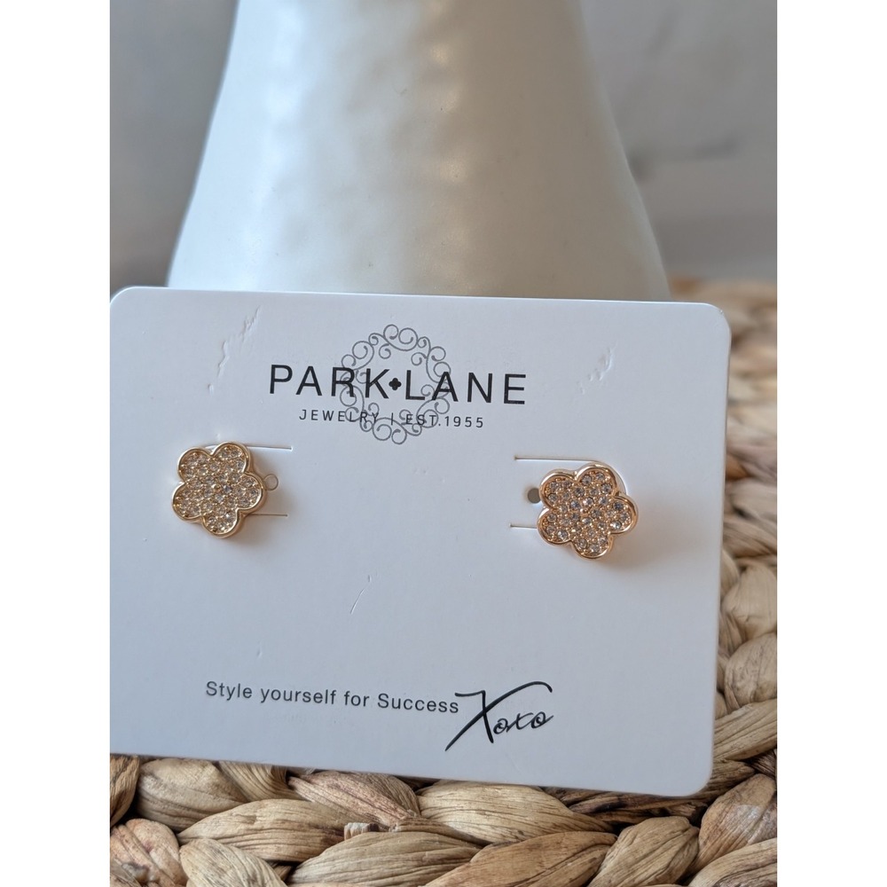 Park Lane Whimsy Pierced Earrings Gold Tone Crystal Accents NWT